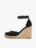 Black Canvas High Wedge Espadrilles  Women