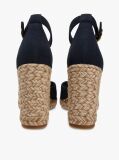 Blue Canvas High Wedge Espadrilles  Women