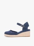 Blue Canvas Wedge Espadrilles  Women