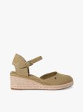 Green Canvas Wedge Espadrilles  Women