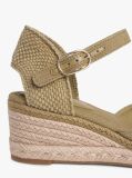 Green Canvas Wedge Espadrilles  Women