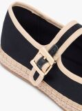 Black Canvas Mary Jane Espadrilles  Women