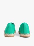 Green Logo Embroidery Canvas Espadrilles  Women