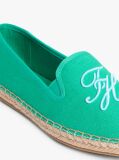 Green Logo Embroidery Canvas Espadrilles  Women