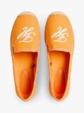Orange Logo Embroidery Canvas Espadrilles  Women