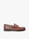 Brown Leather Penny Loafers  Women