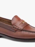 Brown Leather Penny Loafers  Women