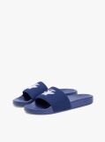 Blue Logo Embroidery Canvas Pool Slides  Women