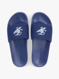Blue Logo Embroidery Canvas Pool Slides  Women