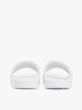 White Logo Embroidery Canvas Pool Slides  Women