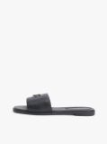 Black Leather TH Monogram Strap Mules  Women
