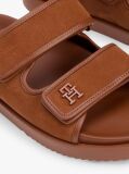 Brown Leather Double Strap Serrated Sandals  Women