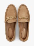 Καφέ Penny Σουέτ Loafers Με Διακοσμητική Αλυσίδα  Γυναίκες