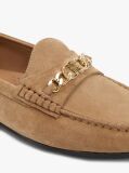Καφέ Penny Σουέτ Loafers Με Διακοσμητική Αλυσίδα  Γυναίκες
