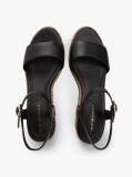 Black TH Monogram Leather Wedge Espadrilles  Women