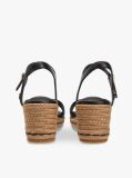 Black TH Monogram Leather Wedge Espadrilles  Women