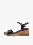 Black TH Monogram Leather Wedge Espadrilles  Women
