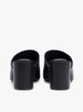 Black TH Monogram Leather Block Heel Mules  Women