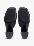 Black TH Monogram Leather Block Heel Mules  Women