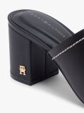 Black TH Monogram Leather Block Heel Mules  Women