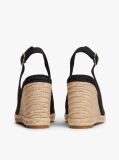 Black Hemp Slingback Wedge Espadrilles  Women