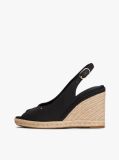 Black Hemp Slingback Wedge Espadrilles  Women