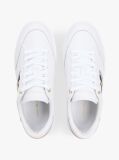 Άσπρο Δερμάτινα Sneakers Με Υφασμάτινη Λεπτομέρεια  Γυναίκες