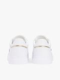 Άσπρο Δερμάτινα Sneakers Με Υφασμάτινη Λεπτομέρεια  Γυναίκες