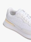 White TH Monogram Leather Mixed Texture Trainers  Women