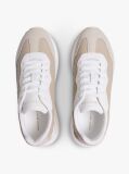 Beige TH Monogram Leather Mixed Texture Trainers  Women
