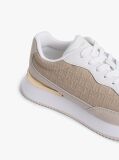 Beige TH Monogram Leather Mixed Texture Trainers  Women