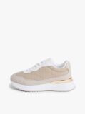 Beige TH Monogram Leather Mixed Texture Trainers  Women