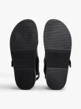Black Leather TH Monogram Buckle Cleat Sandals  Women