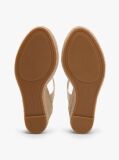 Beige Satin TH Monogram Wedge Espadrilles  Women
