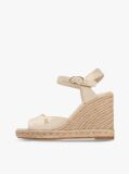 Beige Satin TH Monogram Wedge Espadrilles  Women