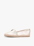 Gold TH Monogram Metallic Leather Espadrilles  Women