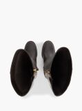 Brown Leather Block Heel Riding Boots  Women