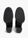 Black Leather Block Heel Riding Boots  Women