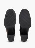 Black Block Heel Leather Riding Ankle Boots  Women