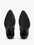 Black Leather Studded Stiletto Heel Ankle Boots  Women