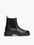Black Pebble Grain Leather Chelsea Boots  Women