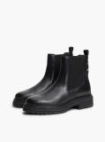 Black Pebble Grain Leather Chelsea Boots  Women