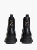Black Pebble Grain Leather Chelsea Boots  Women