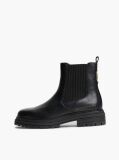 Black Pebble Grain Leather Chelsea Boots  Women