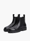 Black Leather TH Monogram Panel Chelsea Boots  Women