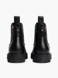 Black Leather TH Monogram Panel Chelsea Boots  Women