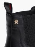 Black Leather TH Monogram Panel Chelsea Boots  Women