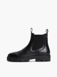 Black Leather TH Monogram Panel Chelsea Boots  Women