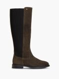 Brown Enamel Flag Suede High Chelsea Boots  Women