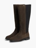 Brown Enamel Flag Suede High Chelsea Boots  Women